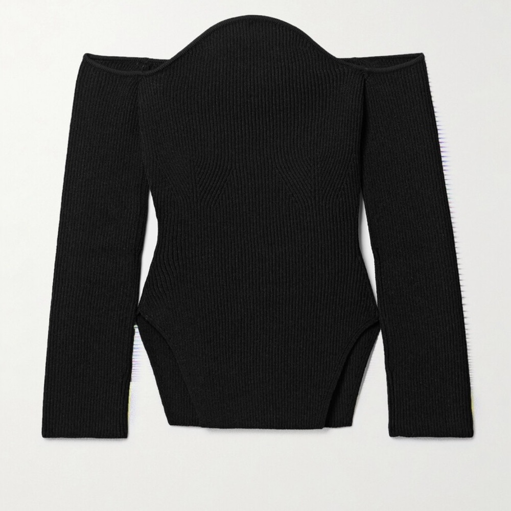 KHAITE “Maria” off-the-shoulder sweater, black, Small